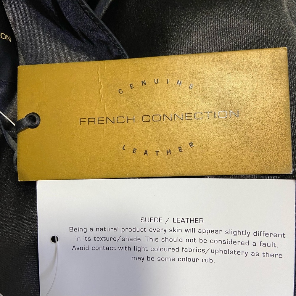 French Connection NWT Genuine Leather Block Dress Size 4 - Picture 12 of 15